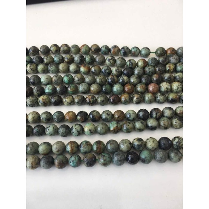 Afrikansk turkis perler, facet 12 mm, 4 stk.